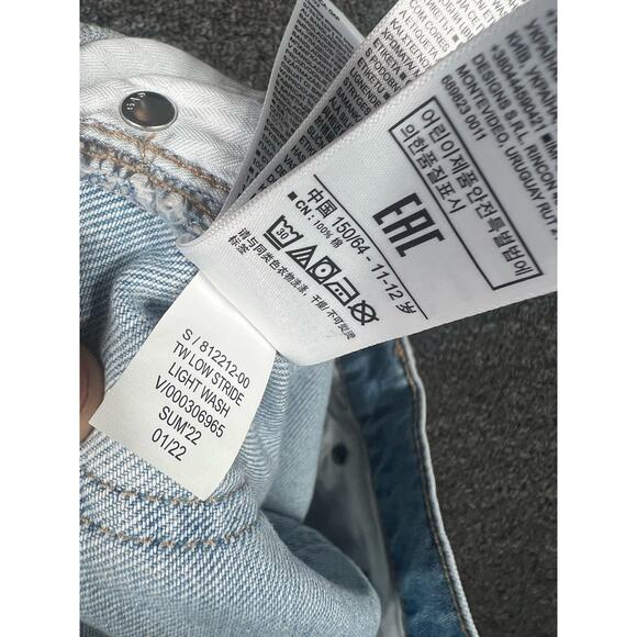 GAP Teen Low Stride Denim Jeans Girls Blue Light Wash 100% Cotton Sz 12 NEW - Picture 9 of 14